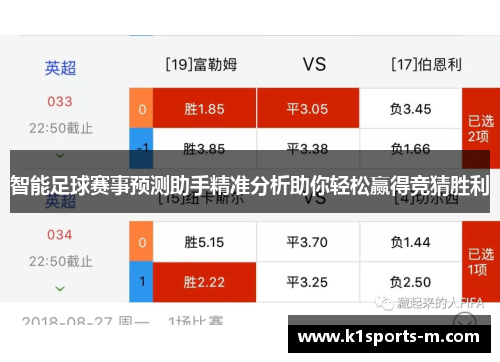 智能足球赛事预测助手精准分析助你轻松赢得竞猜胜利